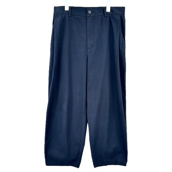 COS Navy Blue Wide Leg Cropped Cotton Pants sz 46 - Picture 1 of 7
